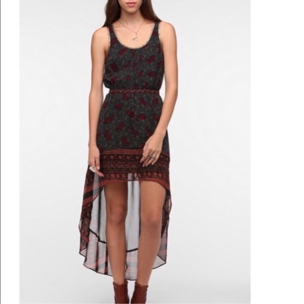 Ecote Black and Red High Low Dress